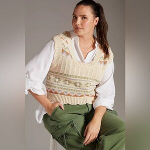 Anthropologie Scalloped Sleeveless Vest - Size 1X
